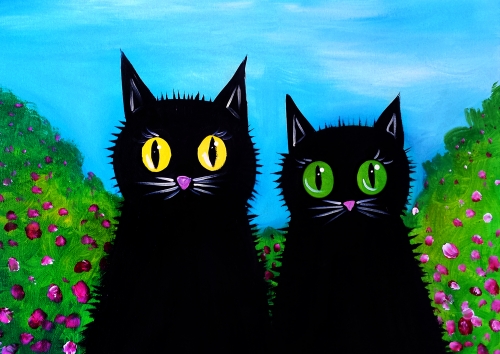 A Cats In The Bushes paint nite project by Yaymaker