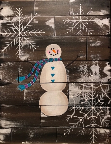 A The Crate Snowman paint nite project by Yaymaker
