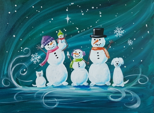A Create Your Own Snow Family 2 paint nite project by Yaymaker