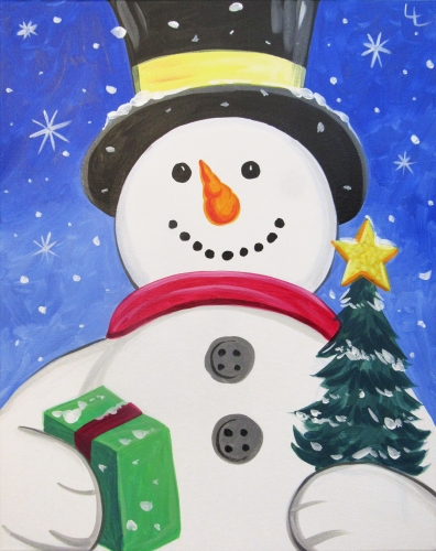 A Mr Frosty D Snowman paint nite project by Yaymaker