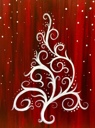 A Holly Jolly Christmas Tree paint nite project by Yaymaker