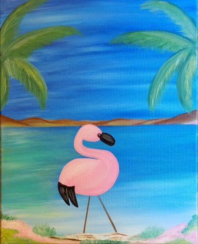 A Bubble Gum Flamingo paint nite project by Yaymaker