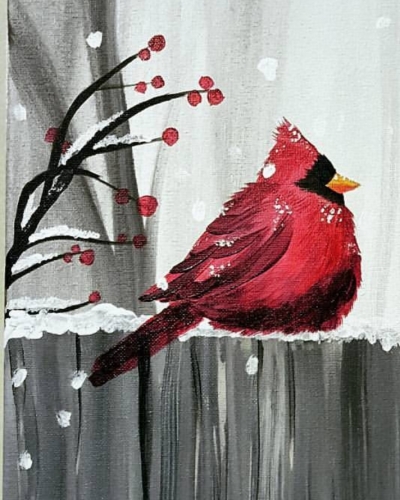 A Chubby Chilly Cardinal II paint nite project by Yaymaker