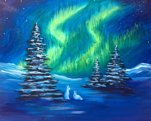 A Winter Hare Aurora paint nite project by Yaymaker
