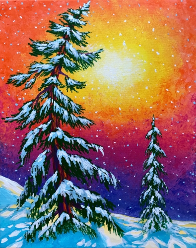 A Winter Whimsy paint nite project by Yaymaker