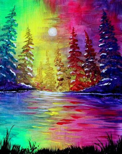 A Winter at Pine Lake paint nite project by Yaymaker