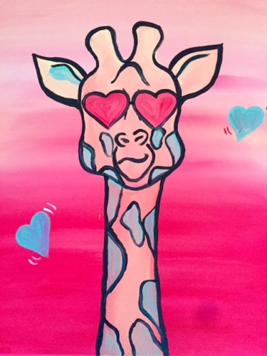 A Giraffe Love paint nite project by Yaymaker