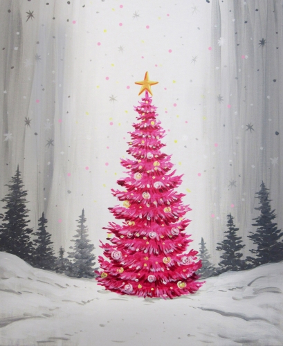 A Magical Holiday Tree paint nite project by Yaymaker