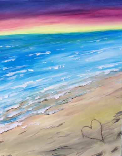 A Love the Beach paint nite project by Yaymaker