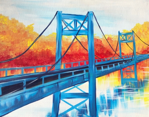 A Colorful Bridge paint nite project by Yaymaker