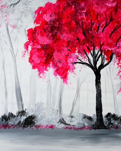 A Happy Red Tree paint nite project by Yaymaker