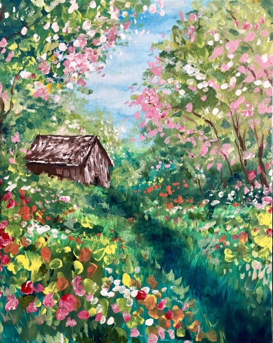A Past the Crabapple Trees paint nite project by Yaymaker