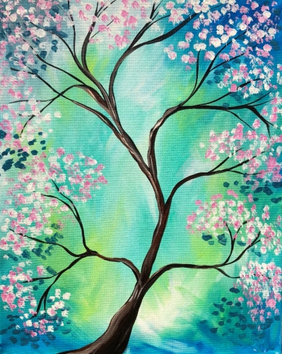 A Peaceful Spring Blossoms paint nite project by Yaymaker