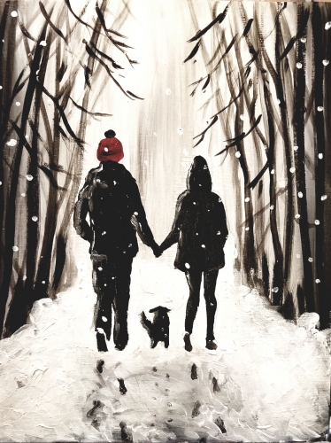A Love in the Winter paint nite project by Yaymaker