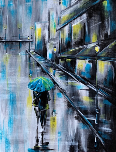 A Rainy City Stroll paint nite project by Yaymaker