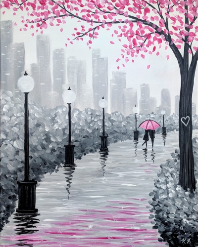 A Lovers Stroll paint nite project by Yaymaker