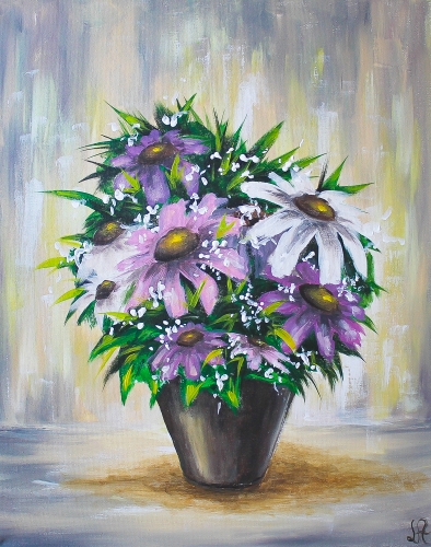 A Daisy Bouquet paint nite project by Yaymaker