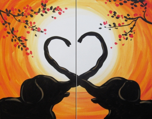 A Elephant LovePartner Painting paint nite project by Yaymaker