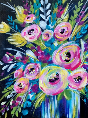 A Colorful Spring Bouquet paint nite project by Yaymaker