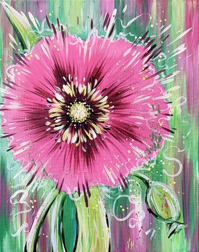 A Pink Spring Flower paint nite project by Yaymaker