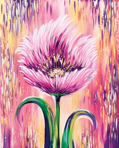 A Spring Flower in Peach and Purple paint nite project by Yaymaker