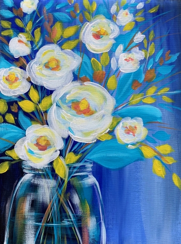 A Blue Magnolia Bouquet paint nite project by Yaymaker