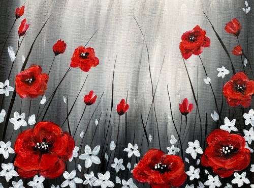 A Field of Red Poppies paint nite project by Yaymaker