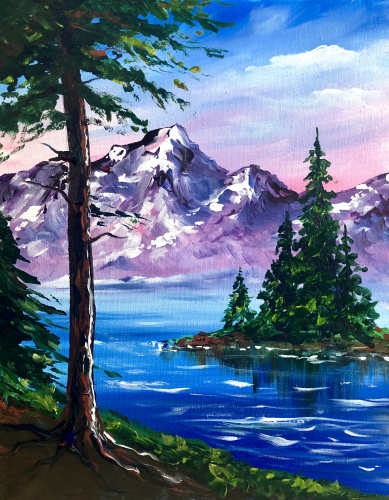 Paint Nite Happy Mountains and Trees with Kristen McCartney 05