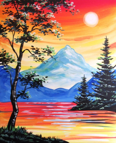 A Sunset Afternoon Delight paint nite project by Yaymaker