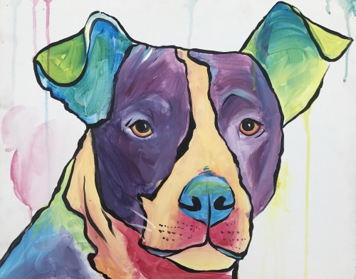 A Color Splash  Paint Your Pet paint nite project by Yaymaker