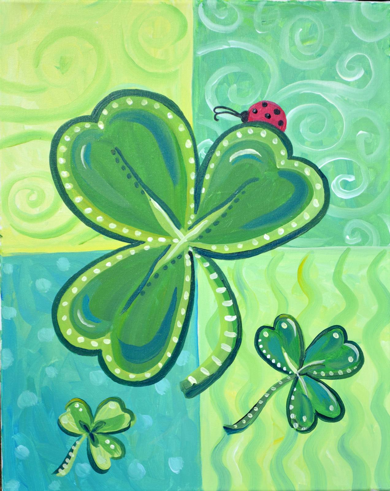 A Whimsical Shamrock paint nite project by Yaymaker