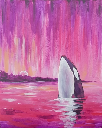 A Orca Sunset paint nite project by Yaymaker