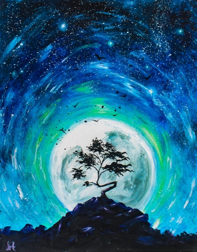 A Blue Moon Starry Night II paint nite project by Yaymaker