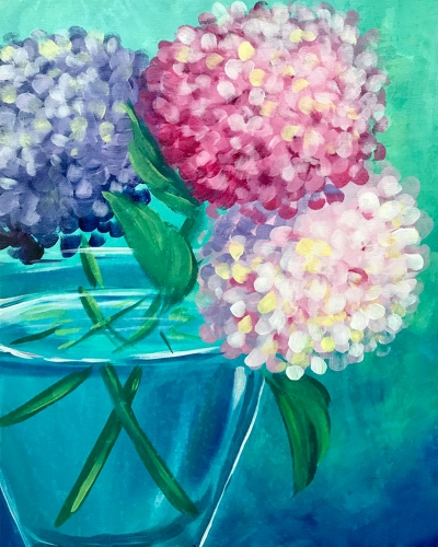 A Happy Hydrangeas paint nite project by Yaymaker