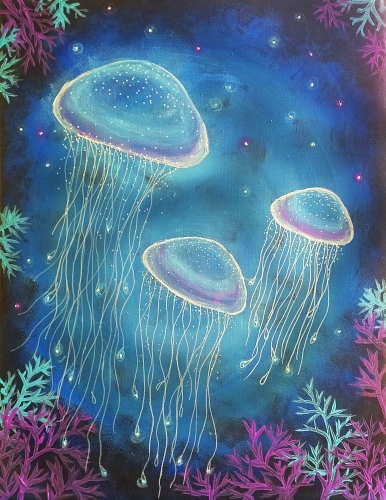 A Jellyfish Galaxy paint nite project by Yaymaker