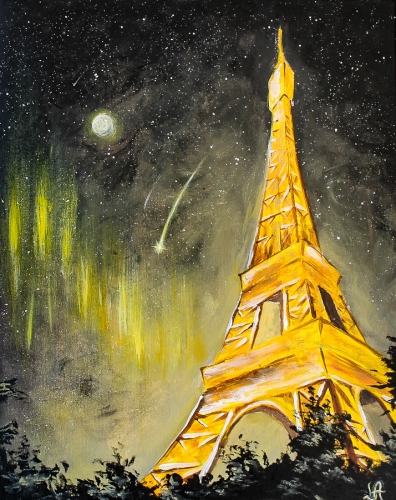 A Glowing Night Paris paint nite project by Yaymaker