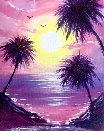 A On Tropical Shores paint nite project by Yaymaker