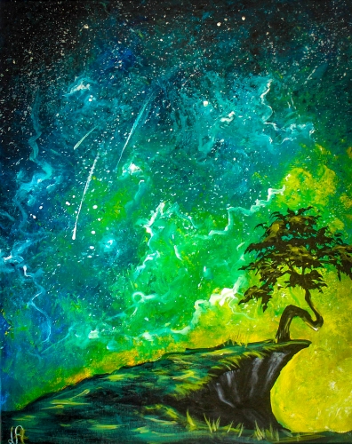 A Galaxy Starry Night paint nite project by Yaymaker