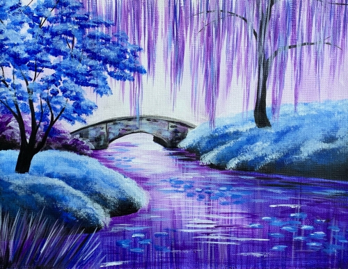 A Tranquil Purple Pond paint nite project by Yaymaker