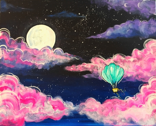 A Hot Air Balloon Dreamland paint nite project by Yaymaker