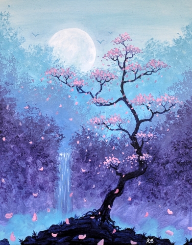 A Twilight Blossoms in the Forest Grove paint nite project by Yaymaker