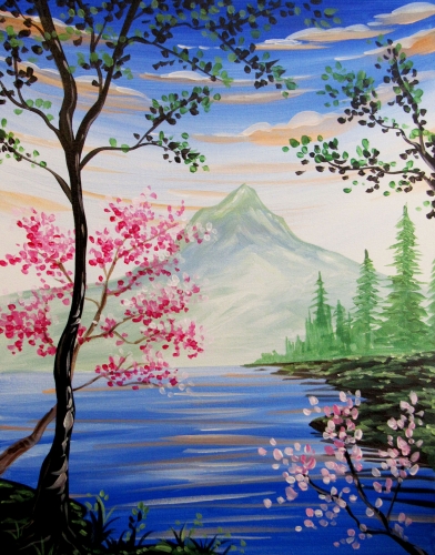 A Happy Landscape paint nite project by Yaymaker