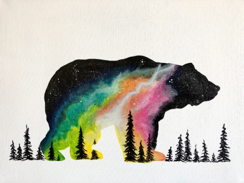 A Spaced Out Bear paint nite project by Yaymaker