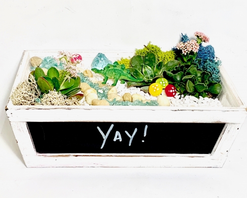 A Chalk Board Planter plant nite project by Yaymaker
