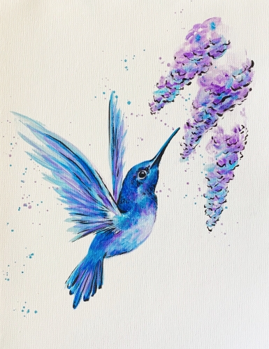 A Hummingbird Takes Flight III paint nite project by Yaymaker