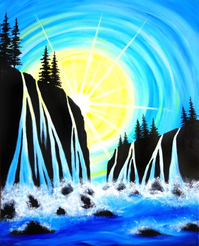 A Morning Hiking Views paint nite project by Yaymaker