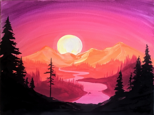 A Sunset Silhouette III paint nite project by Yaymaker