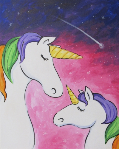 A Mother and Daughter Unicorn paint nite project by Yaymaker
