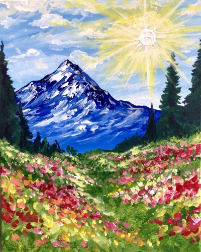 A Mountain Sunshine paint nite project by Yaymaker