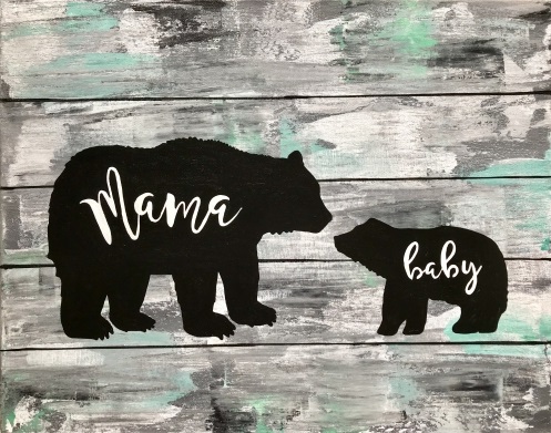 A I Love You Beary Much paint nite project by Yaymaker